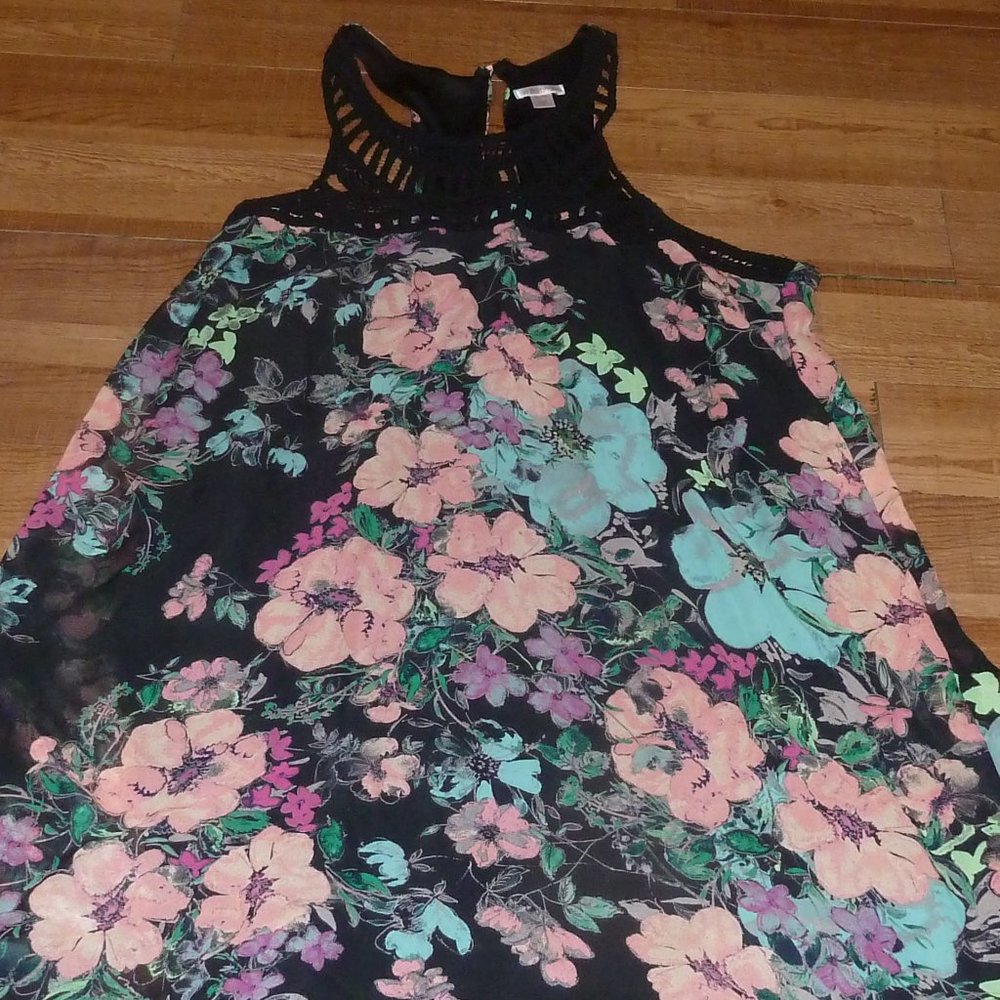 💥Final Price! Junior's size XL multicolor floral Xhilaration tunic dress
